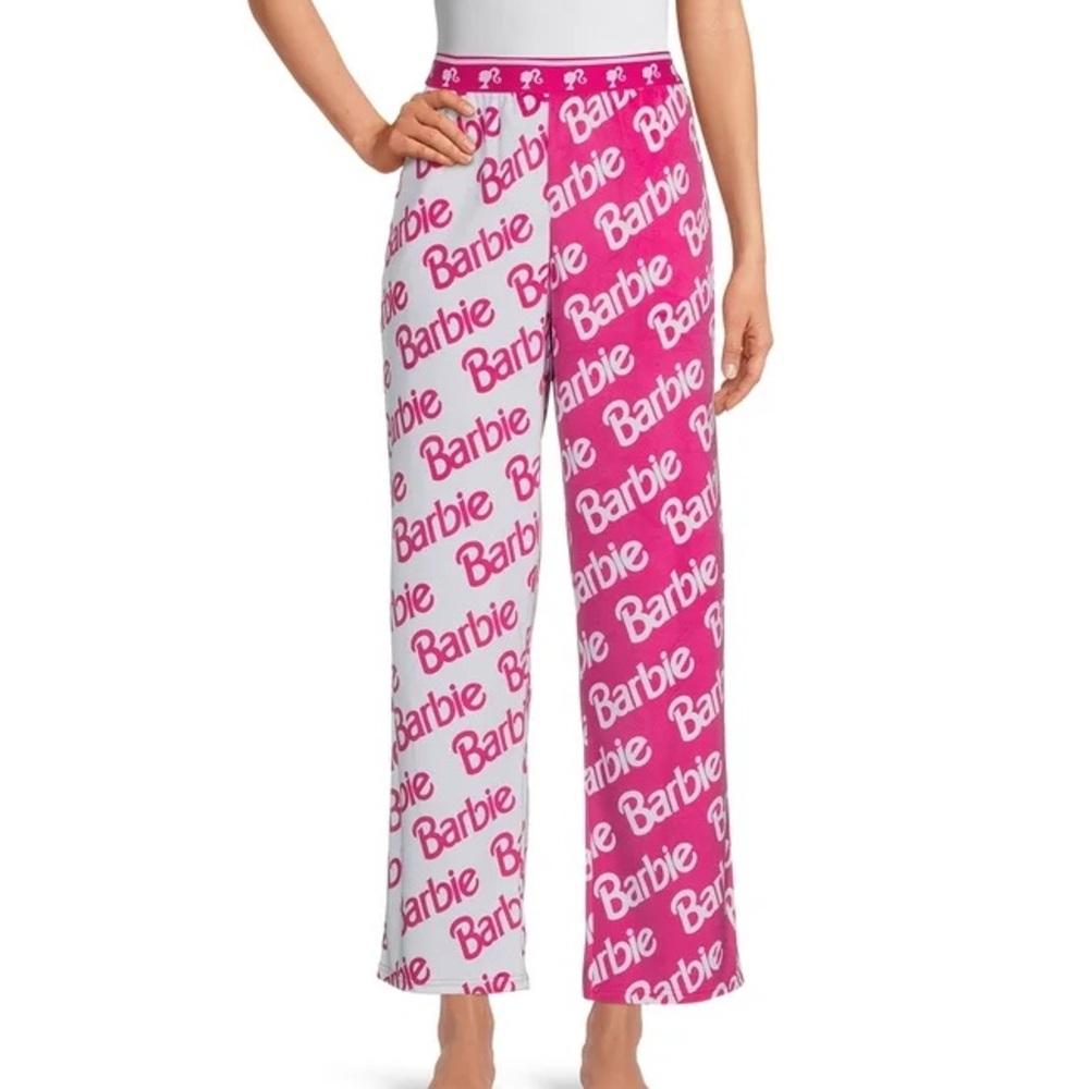 Barbie women’s Pajama Bottoms - Pink and White